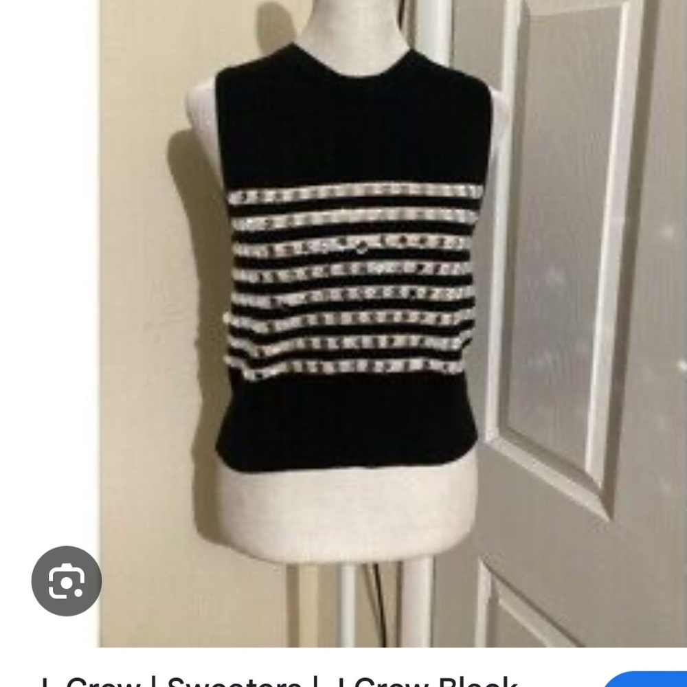 J. Crew Monochrome Striped Crew Neck Sweater